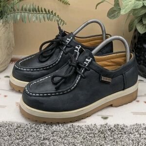 Buffalino Black Leather Work Style Shoes Mens/Youth Size 6. (38) Women's Sz 7.5